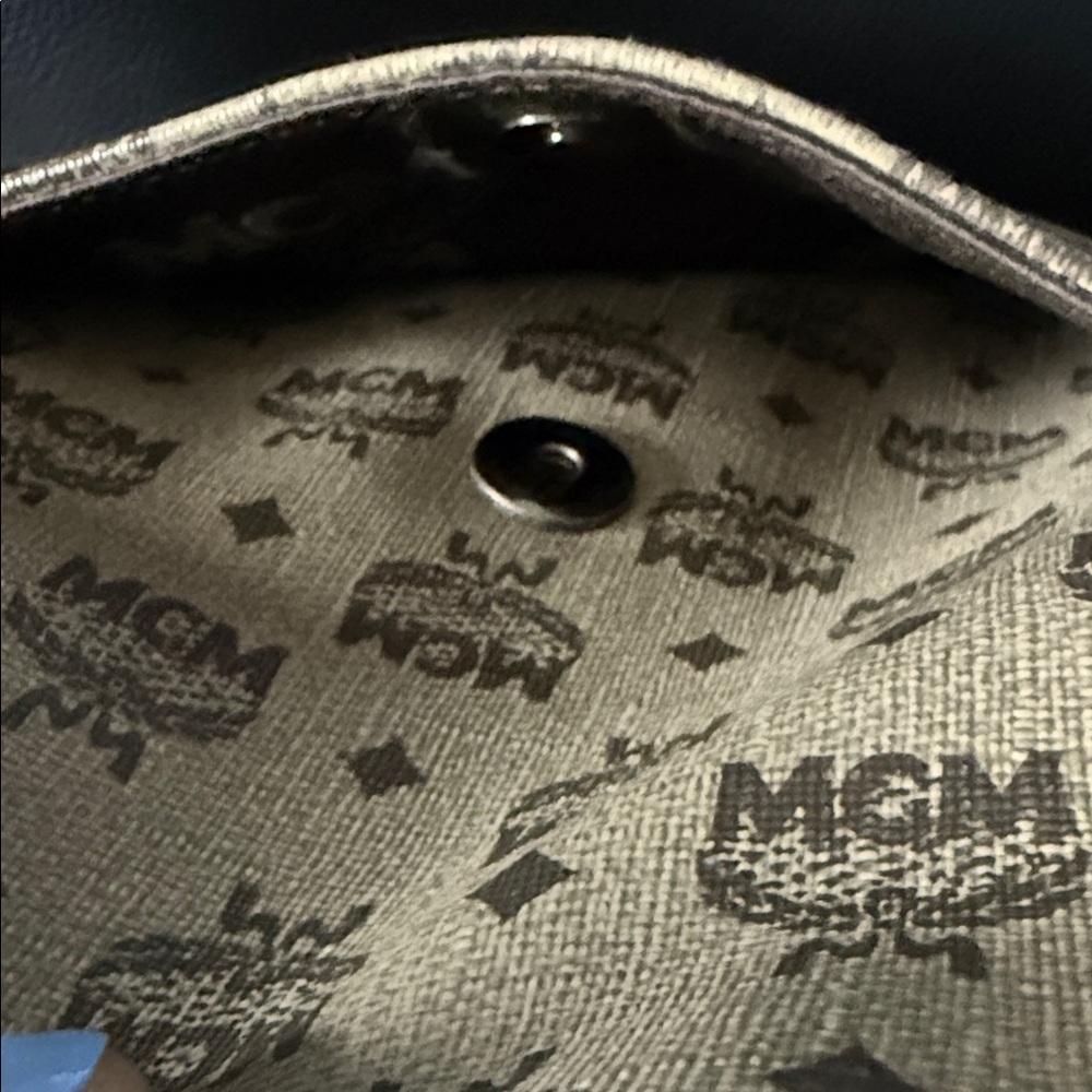 MCM Tan and Brown Logo Messenger Bag - Picture 8 of 14